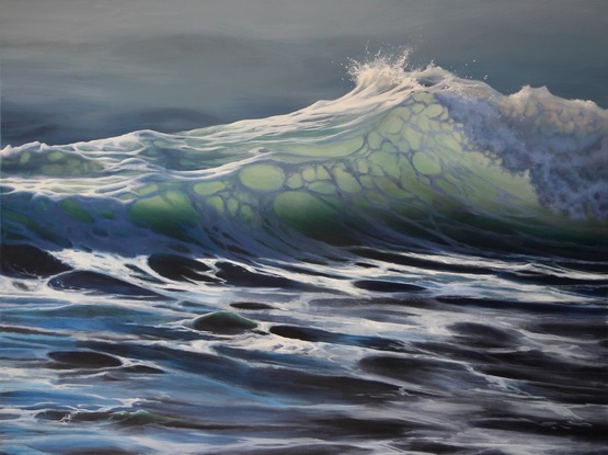 A large portrait of a wave inspired by the ByronBay Coastline