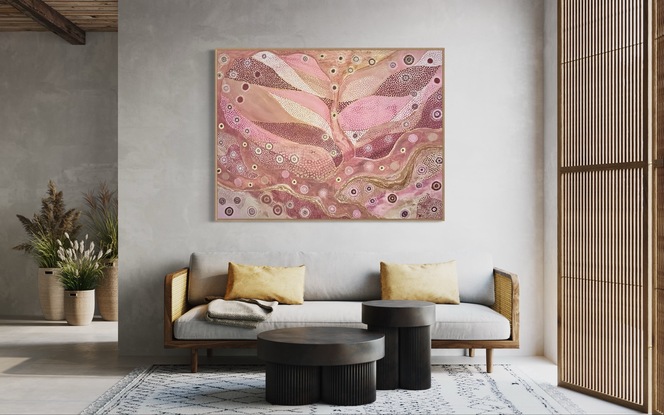 Aboriginal art dot work pink aesthetic first nations