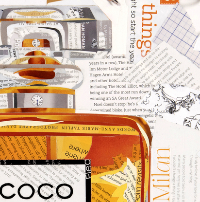 Coco Chanel bottle collage