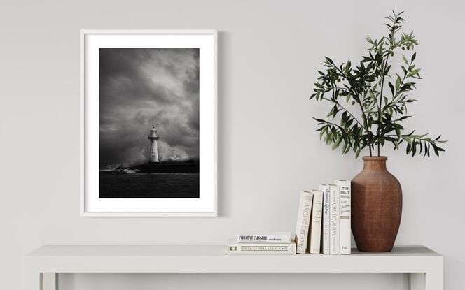 
Fortunate to be at Belmore Basin Wollongong on a moody/rather rugged day when waves were big and crashing around the lighthouse . Black & white creates an accurate record of the environment that day.