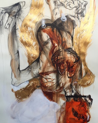 (CreativeWork) The falling angel #1 by Stephen Homewood. Mixed Media. Shop online at Bluethumb.