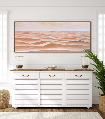 Earthy coloured seascape of ocean ripples and sky