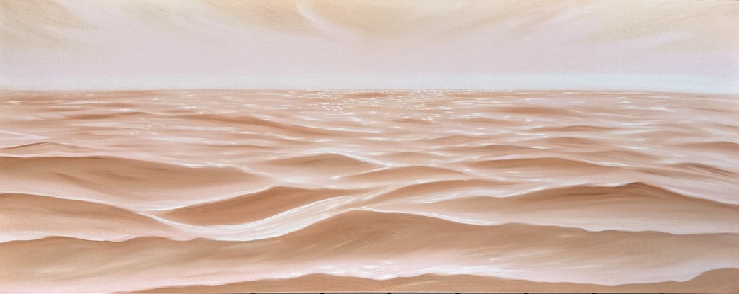 Earthy coloured seascape of ocean ripples and sky