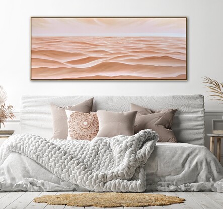 Earthy coloured seascape of ocean ripples and sky