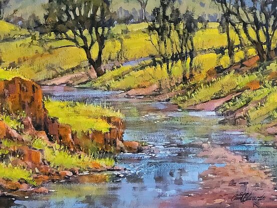 Sketched on site a beautiful slow flowing creek in the NSW / QLD border 