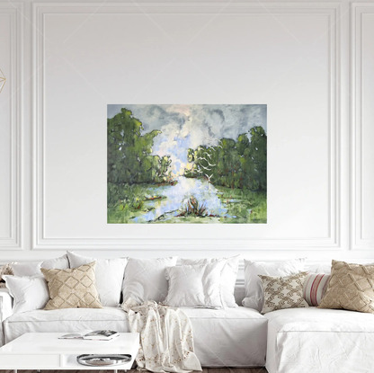 Seagulls dancing in the landscape above the water with a blue sky