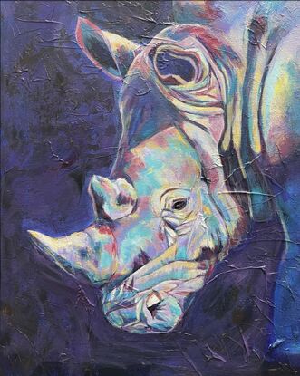 colourful rhinoceros head