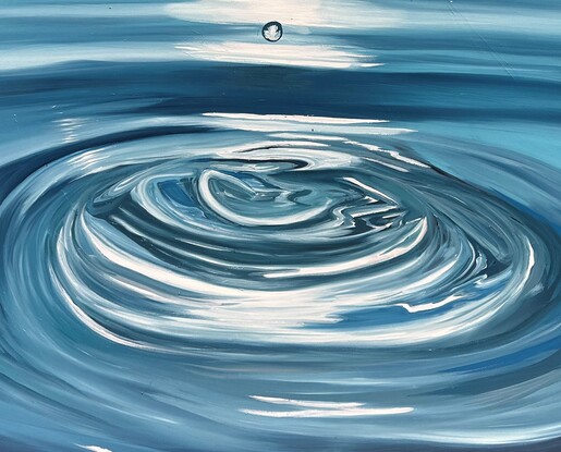 Drop of water causing ripples