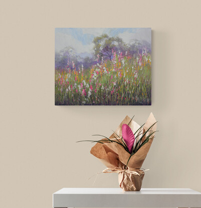 Western Australian wildflowers landscape oil painting