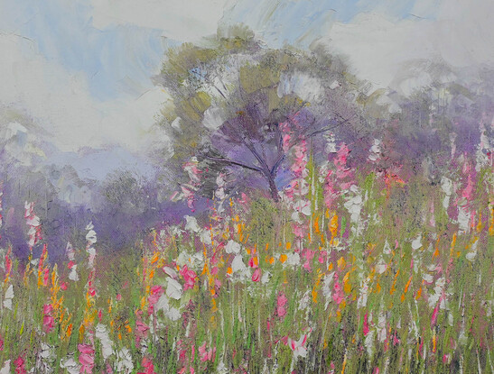 Western Australian wildflowers landscape oil painting