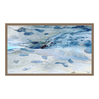 Tree trunk imagery edited to create an abstract seascape. This statement piece is perfect for any interior space. Printed on canvas and framed, ready to hang.