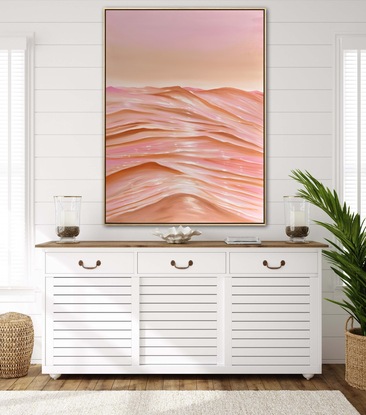 Sea ripples and sky in brown and pink 