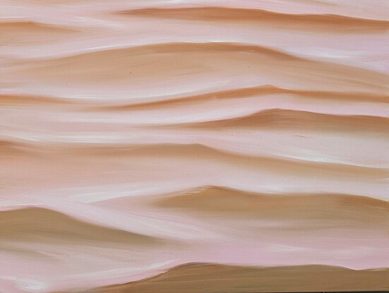 Ripples on water surface in blush pink and brown. Realistic with an abstract feel