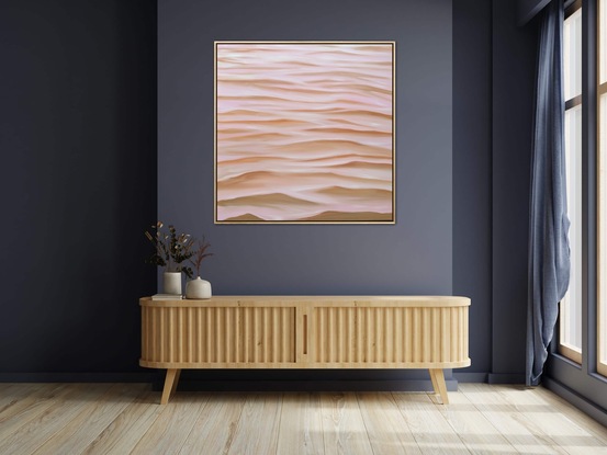 Ripples on water surface in blush pink and brown. Realistic with an abstract feel