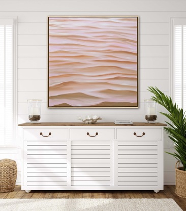 Ripples on water surface in blush pink and brown. Realistic with an abstract feel