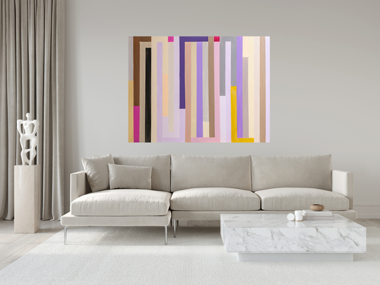 Vertical multi coloured stripes purples