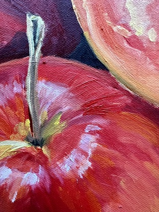 Close up of red apples on a dark background 