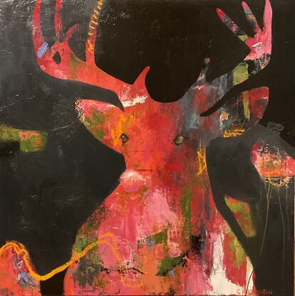 Colourful patterned stag