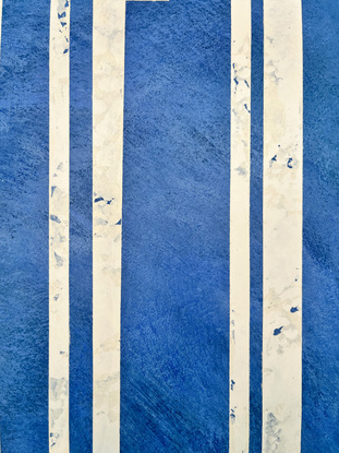 Blue and cream abstract vertical stripes 