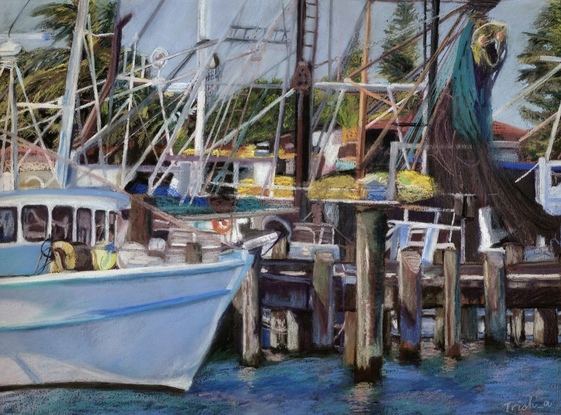 Mooloolaba Docks 2 is a giclee print from my original pastel artwork. It can be purchased as is - framed  or unframed or on a stretched canvas. If you wish you can contact me. Optional sizes available.