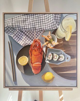 Australian Still Life Featuring Oysters and Lemons