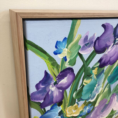 small purple iris flower painting