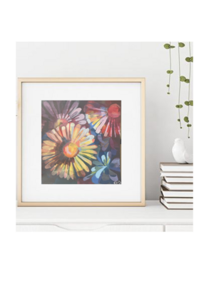 daisy flowers, large scale flowers, extremely colourful, vibrant