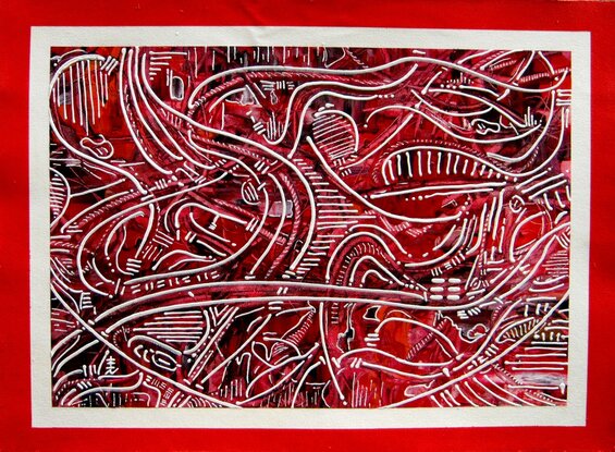 This is an original hand-painted Unstretched Acrylic painting with a high gloss finish with beautiful flowing textures