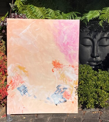 Pastel apricot and blush abstract