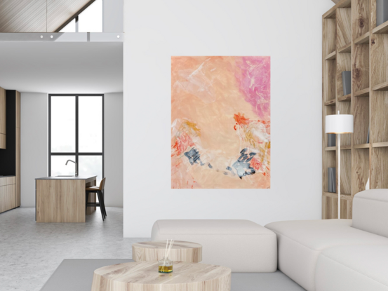 Pastel apricot and blush abstract