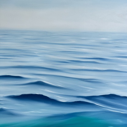 Ocean ripples with penetrating light on a large sea