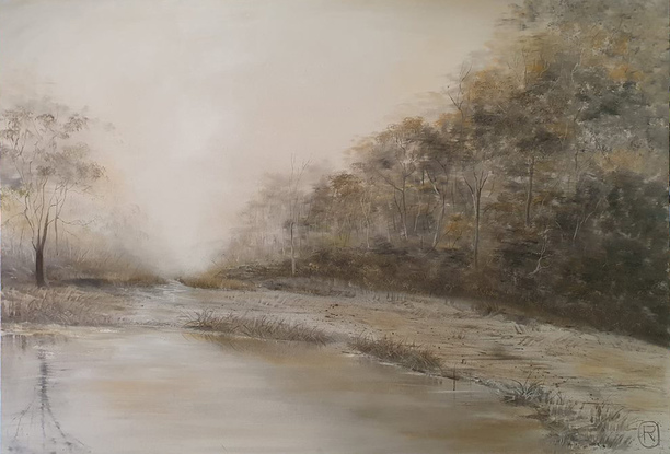 Morning Misty River, shops oil painting