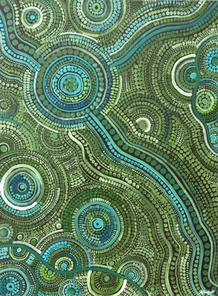 Aboriginal artwork depicting  the river of my Country