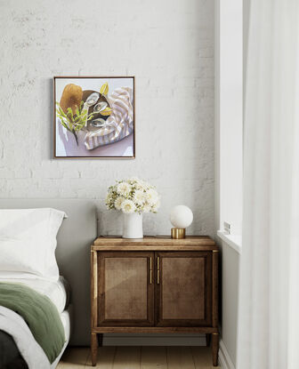 Australian still life with banksia and oysters