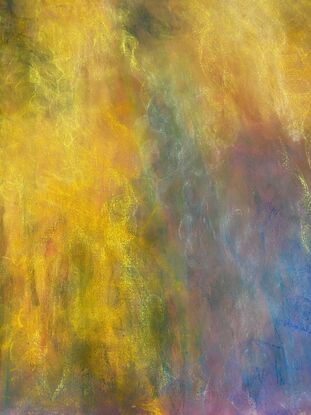 large abstract pastel painting of a wisteria in autumn colour 