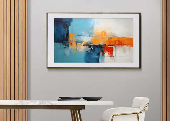 an abstract composition conveying the feeling of a seaside architecture - listed price is for a 32cm wide print, larger print prices. on request.