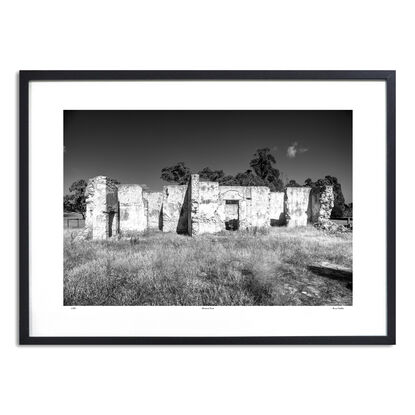 abandoned pioneers hut in rural farm setting