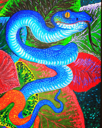 Jungle flower with snakes