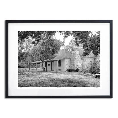 abandoned pioneers hut in rural farm setting