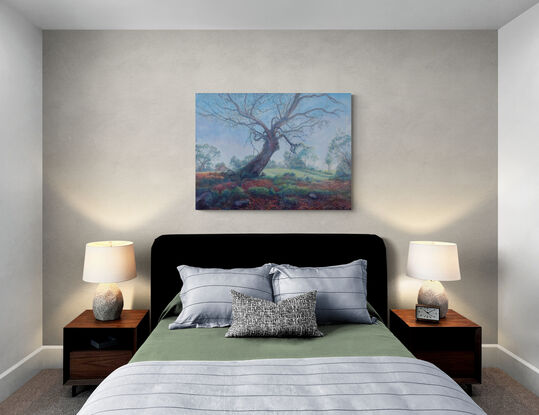 Eucalypt painting, oil painting on stretched canvas, by Heidi Monsant. 