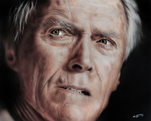 Light and shade portrait of actor Clint Eastwood