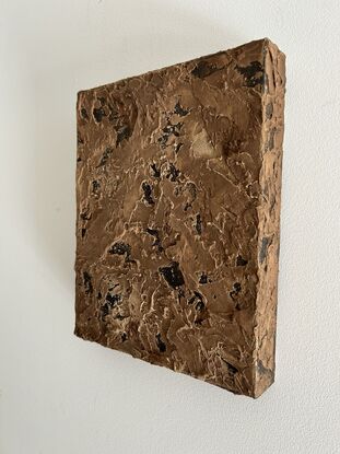 Brown textured abstract wabi sabi art