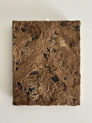 Brown textured abstract wabi sabi art