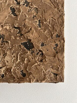 Brown textured abstract wabi sabi art