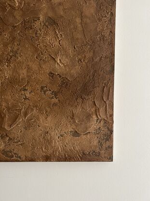 brown textured wabi sabi acrylic mixed medium artwork