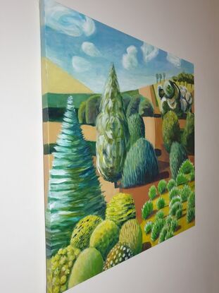 bushes and trees in an imagined landscape