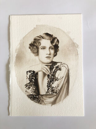 1920's fashion portrait. Sepia tones to portray an antique like style.