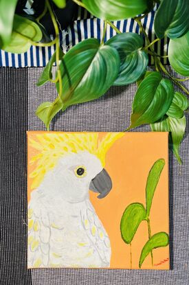 Bird art, Australian native art, cockatoo