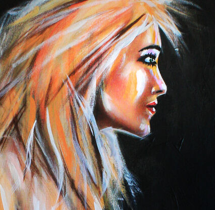 a colourful figurative study in a loose style