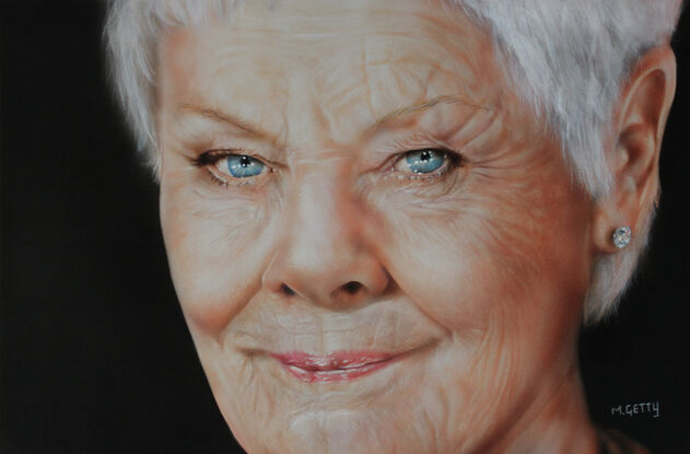 Vibrant portrait of actress Dame Judi Dench